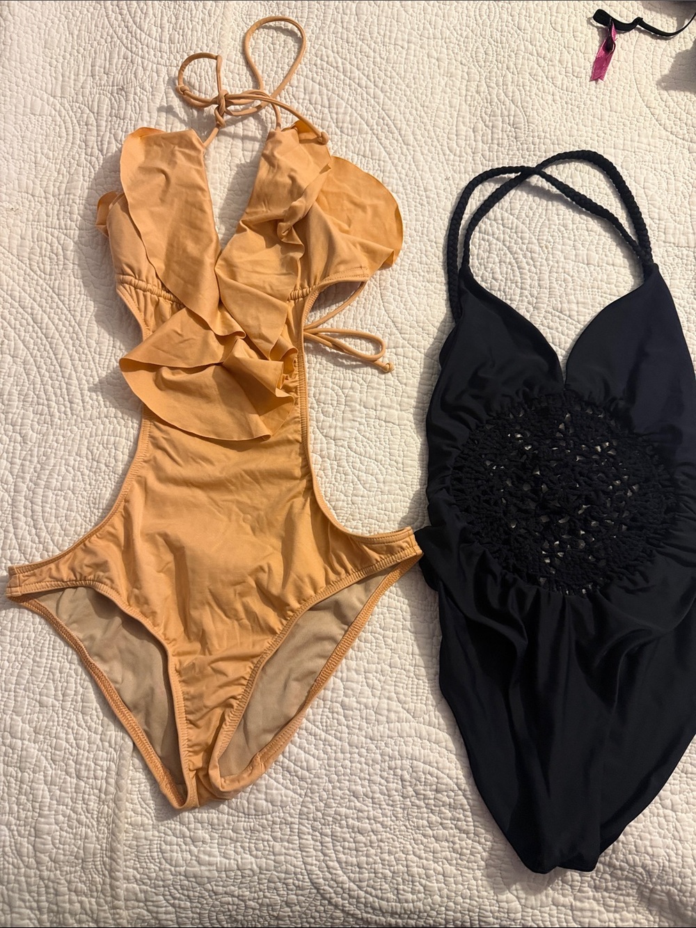 2 One-Piece Swimsuit in Mustard Yellow - Unbranded